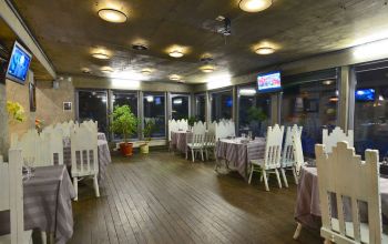 Акварели фрагмент  панорамного зала ресторана 1 этаж ночь